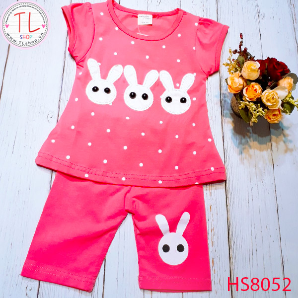 Thời Trang Trẻ Em - Áo Quần Lửng Hình Thỏ Cho Bé Gái-Quần Áo Bé Gái